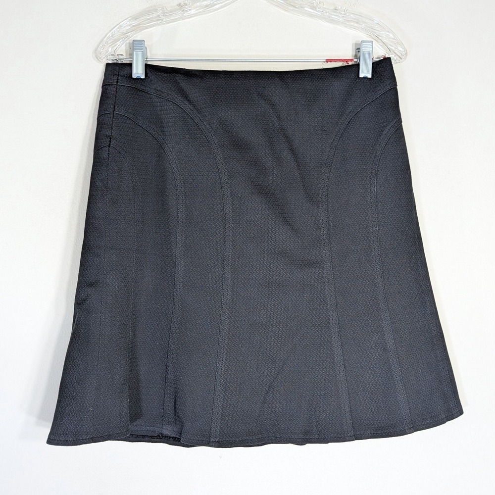 Nanette Lepore Black Mini Skirt; Textured A-Line Panel Design